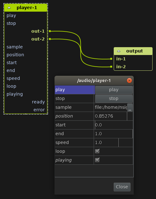 Audio player component in the PraxisLIVE IDE